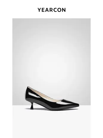 意尔康尖头高跟鞋女2023秋新款时尚职业工作鞋久站不累脚浅口单鞋商品大图