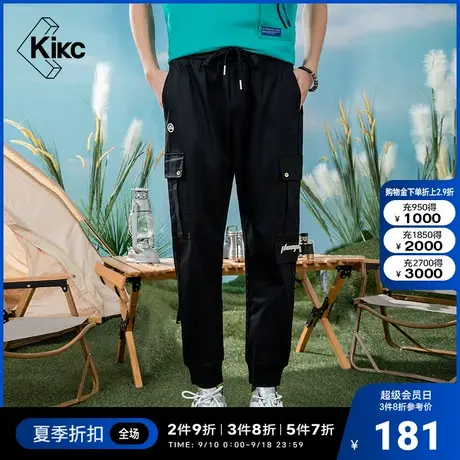 kikc工装裤2022夏季新款男士潮流束脚运动时尚修身百搭舒适休闲裤商品大图