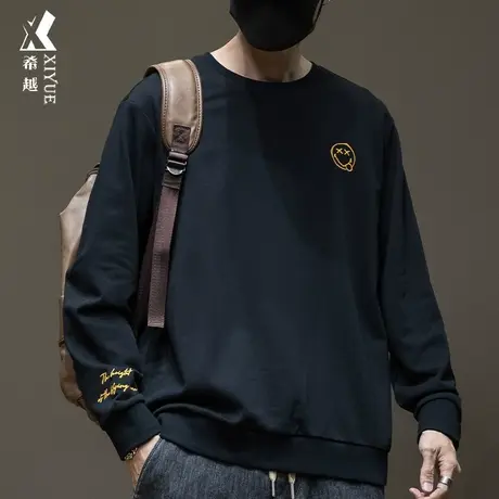 2023秋冬季新款运动卫衣男刺绣加肥打底衫男士大码青少年秋季男装商品大图