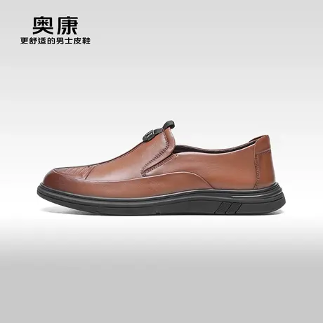 【门店发货】奥康男鞋春秋季流行低帮休闲皮鞋男商务真皮鞋商品大图