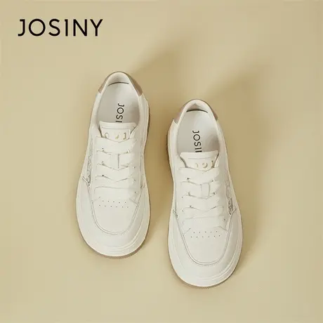 Josiny/卓诗尼小白鞋女2024新款春季轻便百搭厚底女鞋运动休闲鞋商品大图