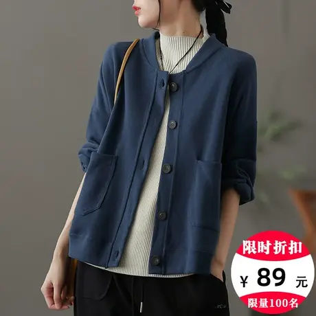 dza 宽松短款棒球服女士外套2022秋季新款休闲运动上衣百搭开衫女图片