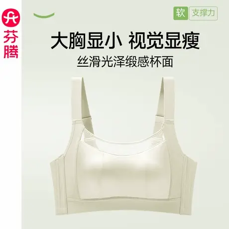 芬腾内衣女薄款透气大胸显小光面文胸上托收副乳防下垂无钢圈胸罩图片