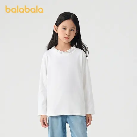 巴拉巴拉balaone童装女童长袖t恤儿童2025新款秋内搭百搭洋气上衣图片