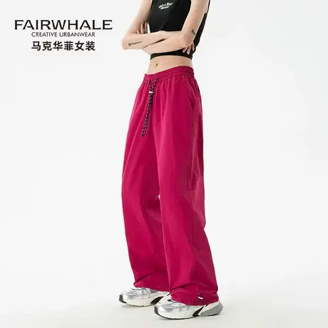 马克华菲户外机能伞兵工装裤女2025新款宽松三防速干阔腿休闲裤子图片