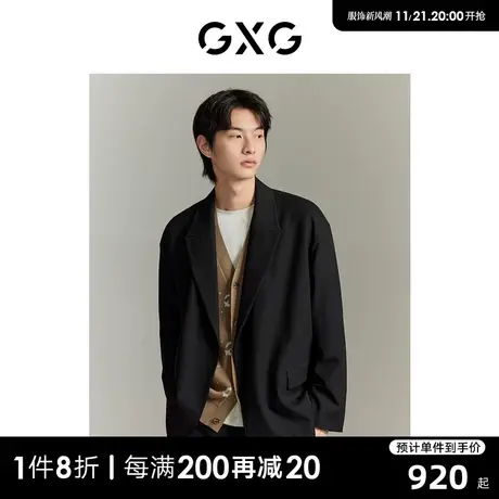 GXG男装 商场同款 黑色休闲质感单西 23年秋季新品GEX10114633图片