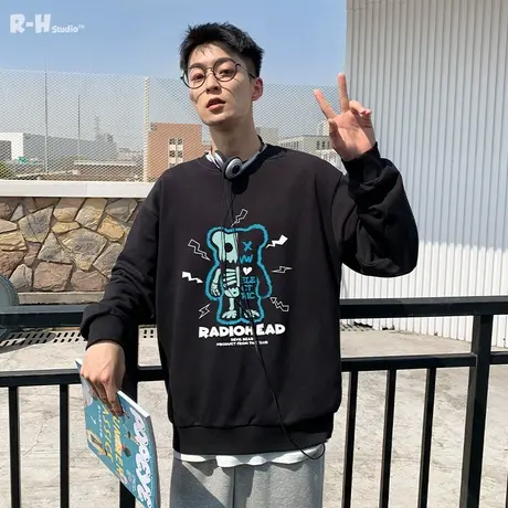 Radiohead卫衣男潮牌宽松2021秋季新款街头帅气酷boy时尚套头内搭商品大图
