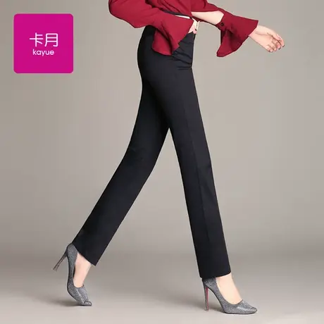 黑色小直筒裤女春秋2025新款中老年全纯棉女裤休闲中年妈妈长裤子商品大图