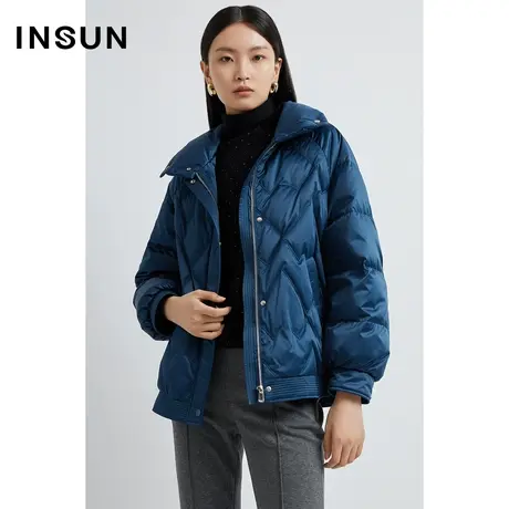 INSUN恩裳线上专选冬季直筒白鹅绒羽绒服短款图片