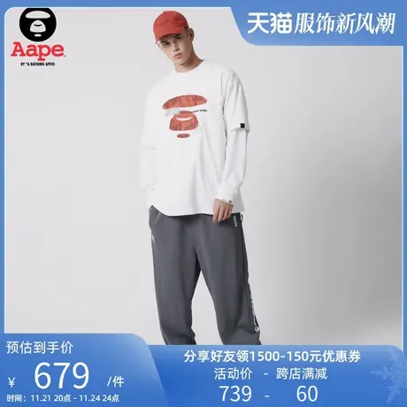 Aape旗舰店男装春秋字母印花猿人迷彩徽章潮流休闲长裤A625XXL商品大图