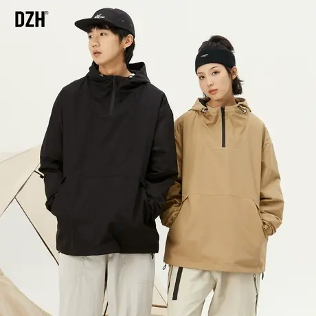 情侣户外半拉链冲锋衣登山连帽外套男春秋休闲潮牌男装登山服夹克商品大图