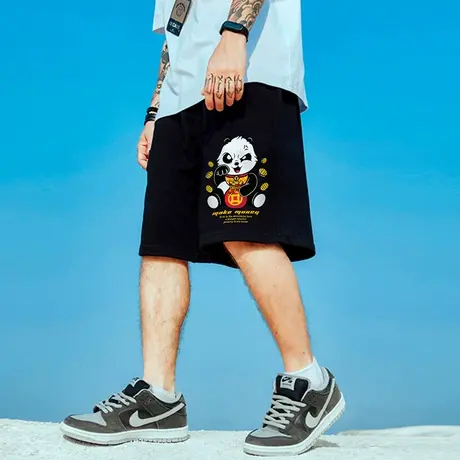 胖子五分裤潮牌宽松嘻哈加肥加大码男宽松篮球裤运动裤短裤男潮流商品大图