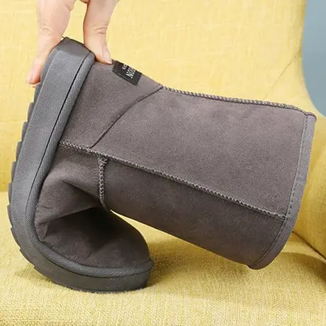 女雪地靴中筒女鞋子防滑冬棉鞋女短筒新款韩版潮加绒搞筒学生保暖图片