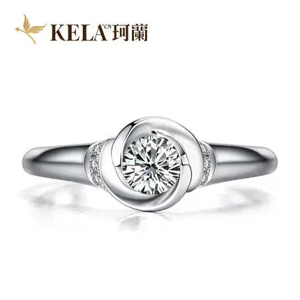 【天使之翼戒托】珂兰 白18K金钻戒戒托女铂金戒指空托婚戒订制商品大图