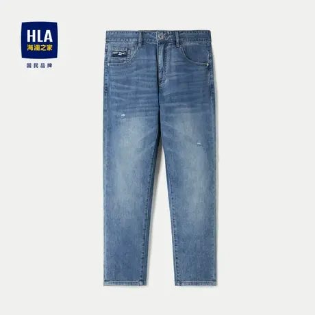 HLA/海澜之家宽松锥形牛仔裤春夏季新款含莱赛尔洗水九分裤子男士商品大图