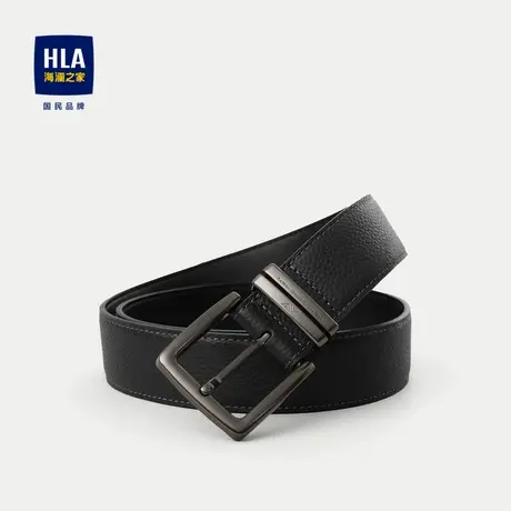 HLA/海澜之家商务休闲针扣皮带2024新款压花皮质细腻皮带男商品大图