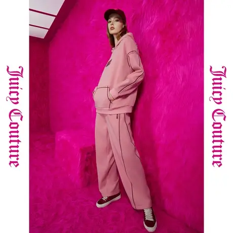 Juicy Couture橘滋秋女女装年新款温暖宽松直筒加厚女休闲裤商品大图