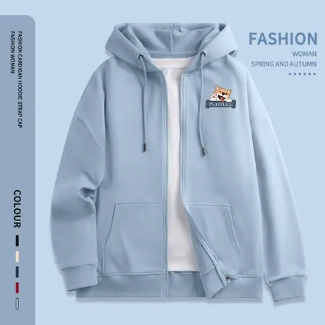 秋季开衫连帽卫衣女2023秋季新款宽松女装上衣学生小个子薄款外套商品大图