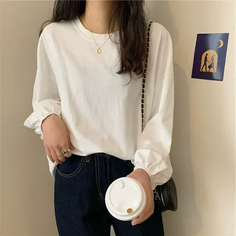 2023年春秋冬季新款早秋内搭洋气打底衫ins风宽松长袖t恤女装上衣商品大图