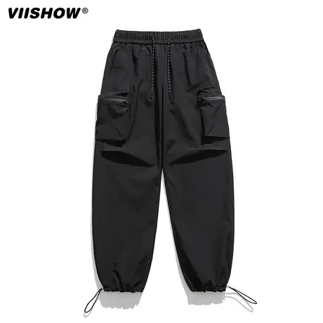 VIISHOW工装裤子男春秋季直筒阔腿卫裤大口袋登山运动休闲长裤商品大图