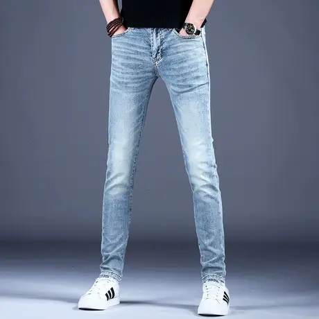 弹力紧身秋款牛仔裤男款修身小脚裤子2023新款休闲裤子男高端潮牌商品大图