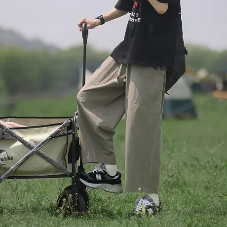 山系九分工装裤男夏季薄款日系cityboy宽松直筒阔腿户外休闲裤子图片