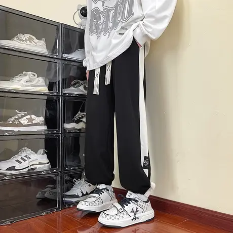 高中生运动裤子男春秋季初中生ins卫裤青少年学生束脚裤休闲长裤商品大图