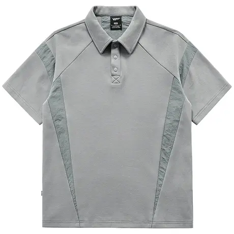 VIP拼接男士polo衫夏季翻领短袖t恤机能解构设计感体恤撞色上衣潮图片