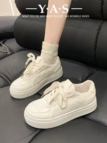 奶fufu小白鞋女2024新款秋冬季百搭运动休闲鞋子2024厚底时尚板鞋商品大图