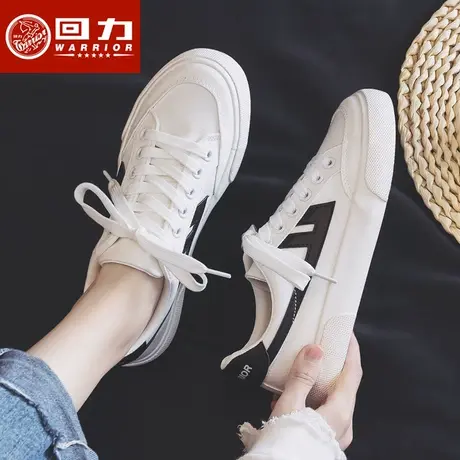 回力小白鞋女2023年春季薄款低帮透气ulzzang百搭新款白色帆布鞋商品大图
