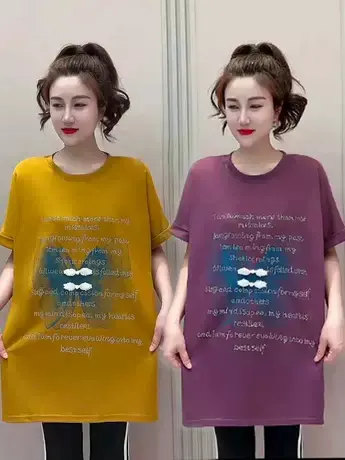 2023夏季新款蝴蝶印花薄款圆领短袖T恤设计百搭宽松时尚烫钻上衣商品大图