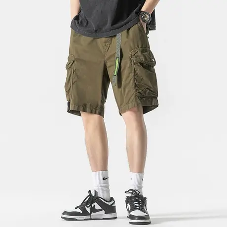 男士美式5分短裤男夏季潮牌工装裤子男款夏天直筒五分裤2023新款商品大图