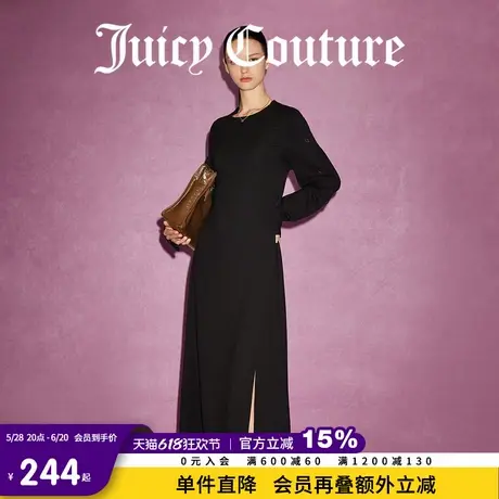 Juicy Couture橘滋春夏新款新女装纽扣长袖针织连衣裙子图片
