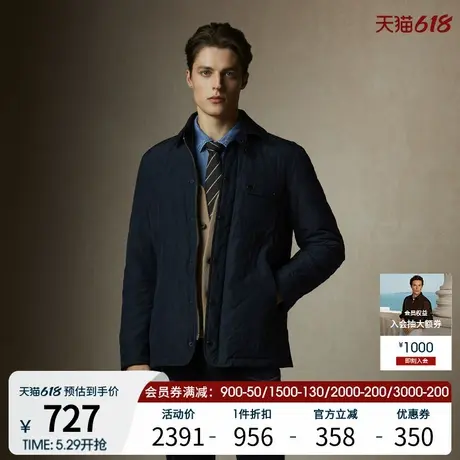 SCOFIELD男装24年冬季新款菱形格绗线微宽松时尚休闲简约棉服外套图片