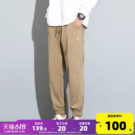 唐狮25春夏季新款男休闲长裤直筒束脚裤简约哈伦裤宽松运动裤子潮商品大图