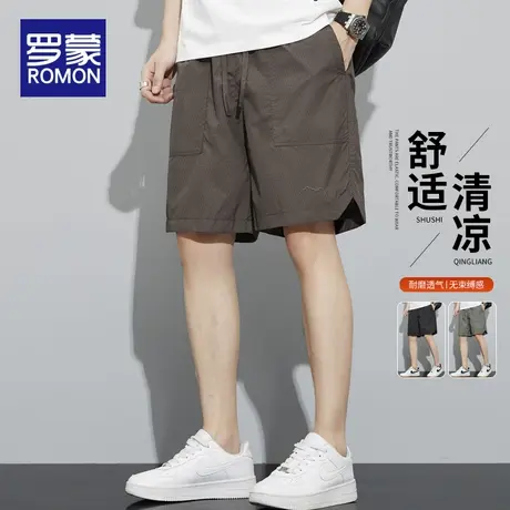 罗蒙休闲短裤男士夏季薄款冰丝工装裤2025新款男裤宽松五分中裤子商品大图