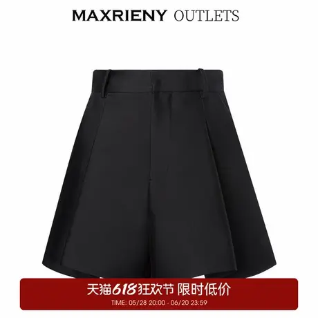 【奥莱】MAXRIENY斜纹A字高腰短裤裤裙修身西装短裤裙裤图片