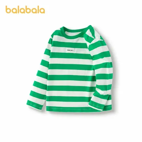 巴拉巴拉童装儿童长袖T恤男童撞色条纹打底衫2024秋新款内搭上衣商品大图