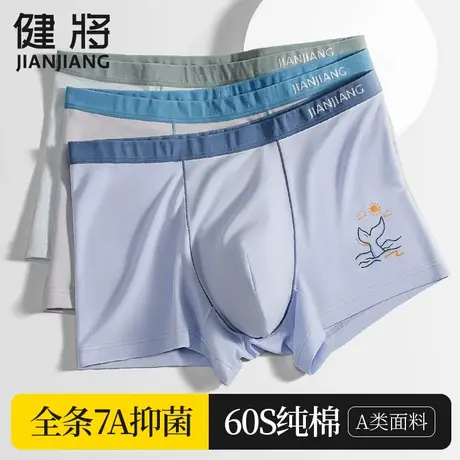 健将青少年学生内裤男发育期加大囊袋纯棉抗菌平角裤男生大童短裤商品大图