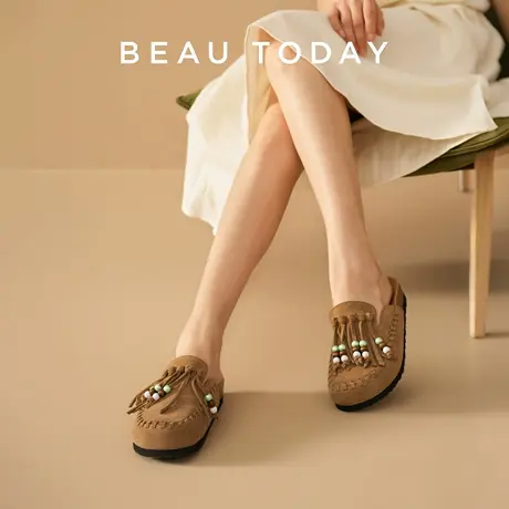 【交个朋友】BeauToday椰树彩珠厚底勃肯鞋商品大图