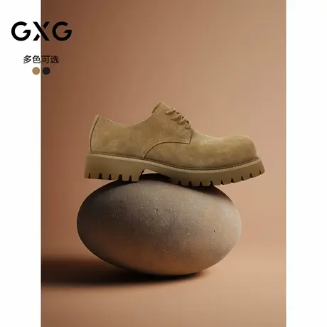 GXG通勤男鞋时尚休闲德比鞋正装时尚增高大头皮鞋商品大图