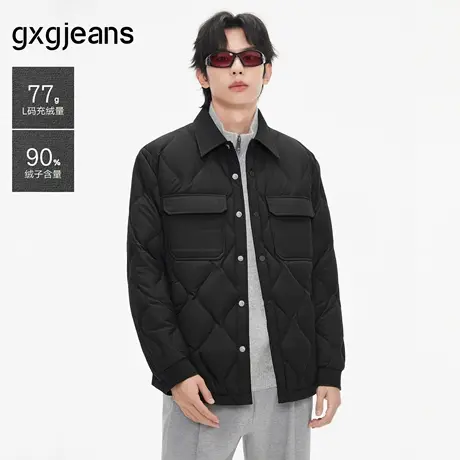 gxg.jeans男装2024年冬季新款翻领短款羽绒服J24XD254040商品大图