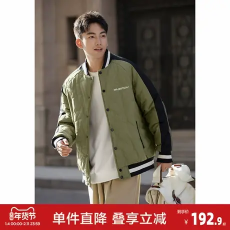 唐狮2026秋冬新款棉衣男棒球领拼接运动棉服夹棉外套加厚保暖防寒图片