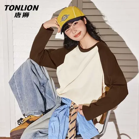 唐狮内搭打底衫2026新款女秋冬季爆款小个子撞色薄款长袖t恤女VB图片