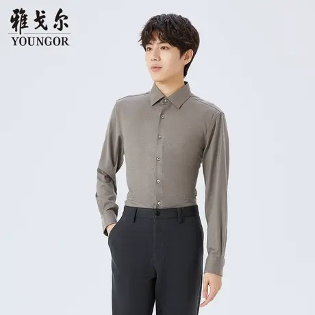 雅戈尔奥莱 商场同款男士长袖衬衫秋冬新款官方商务休闲长袖衬衫商品大图