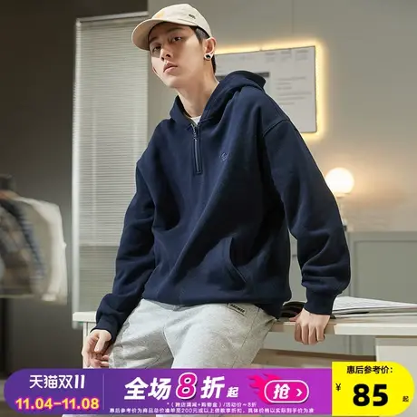 唐狮2022秋冬季新款卫衣男士连帽半开胸宽松套头帽衫外套ins潮牌图片