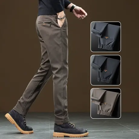 2023年新款秋冬季男士弹力小直筒休闲裤子春秋款外穿商务西装西裤商品大图