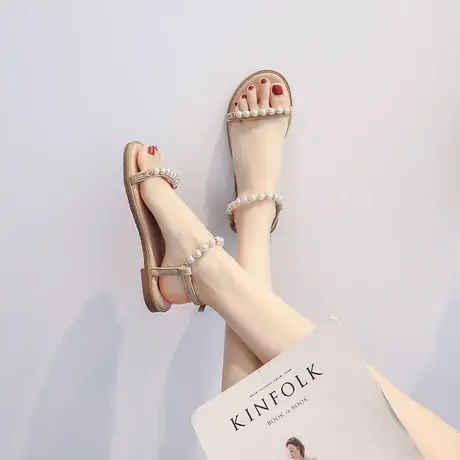 平底凉鞋女2023年夏季新款时尚罗马仙女风孕妇拖鞋软底防滑淑女鞋商品大图