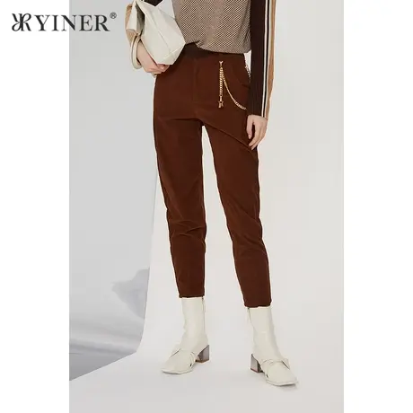 YINER音儿女装冬季新款灯芯绒铅笔裤休闲裤商品大图