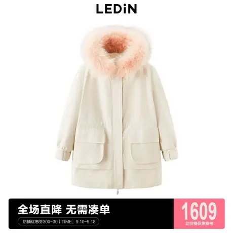 乐町甜美派克服2022冬季新款中长款厚外套C5ADC4L04图片